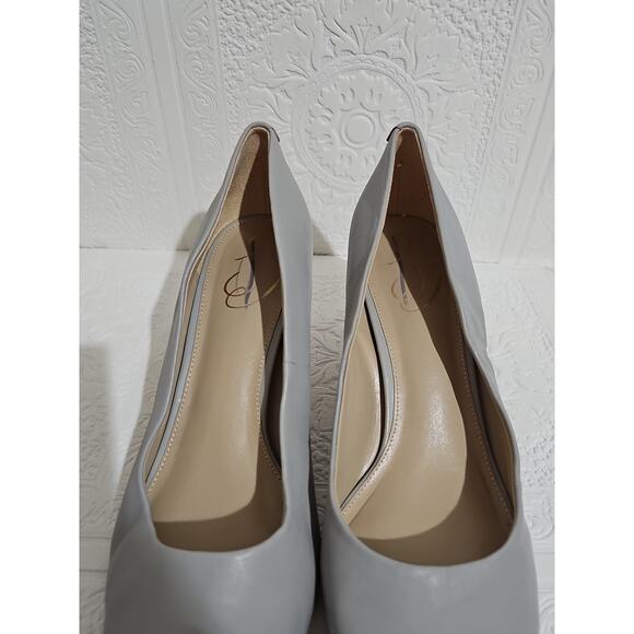 Sam Edelman Rika Leather Pump Heels Womens 10 Square Toe Grey - Picture 6 of 16